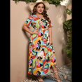 thumbnail image 4 of Vestido de Verano Holgado Informal de Corta con Corte A y Corte en A para Mujer, Talla Grande Color XXXL, 4 of 7