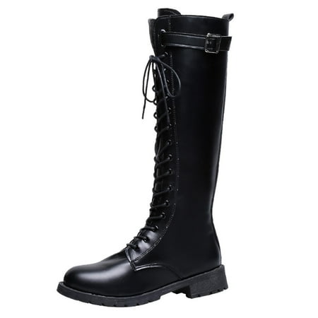 

Paiwinds Boots for Women Autumn and Winter New European and American Round Toe Thick Heel Sleeve Over-the-knee Rider Boots Black