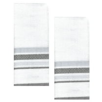 White Bath Hand Towel Silver Grey Stripes, 2 Piece, Bathroom The Big One