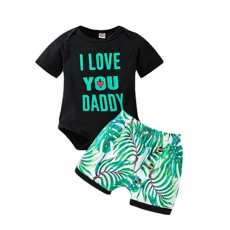 

Baby Boys Print Short Sleeve Romper Bodysuit Shorts Outfits Clothes Size 0 Months-24 Months