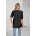 thumbnail image 3 of Womens Summer Tops, V Neck Ruffle Sleeve Blouses, Short Sleeve Casual Tops T-shirts, 3 of 4
