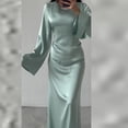 thumbnail image 5 of Sexy Long Sleeve Bodycon Maxi Dress For Women Summer 2024 Fashion O Neck Slim Green Evening Party Dress Elegant Vestidos, 5 of 7