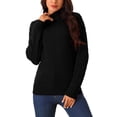 thumbnail image 1 of Suéter casual de manga larga de cuello alto INSPIRE CHIC para mujer, suéter grueso y cálido, parte superior L negra, 1 of 5