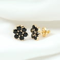 thumbnail image 6 of Rosec Jewels Natural Black Spinel Flower Stud Earrings for Women - with Screw Back - AAA Quality - Ready to Gift with Jewelry Box, 10K Yellow Gold, 6 of 8