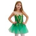 thumbnail image 4 of iiniim Halloween Girls Elf Leotard Kids Sequins Mesh Tutu Dress Bodysuit for Gymnastics Ballet Dance Green 14, 4 of 7