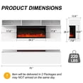 thumbnail image 3 of HARIPUL 70" 3-Sided Fireplace TV Stand for TVs Up to 80", Entertainment Center with 34" Electric Fireplace，APP Control Led Light TV Consoles for Living Room, White & Brown, 3 of 7