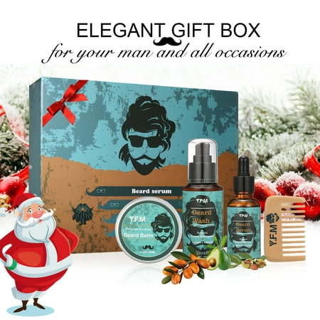 Beard Care, Beard Care Kit, Great for Dry or Wet Beards, Beard Kit Includes: Beard Shampoo + Beard Oil + Beard Balm + Beard Comb, Beard Gift Set Best Gift for Men (Best Beard Balm For Growth)