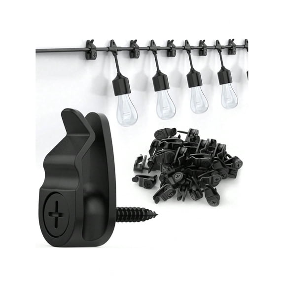 20PCS Outdoor String Light Clips Weatherproof Cable Hooks For Hanging Small String Lights And Holiday Decorations