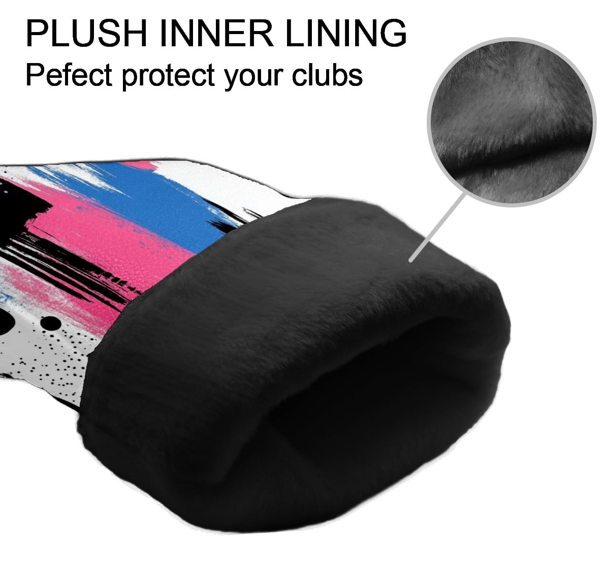 Golf Club Covers PU Leather Waterproof Head Covers for Fairway Woods Hybrids Hand-drawn Graphics