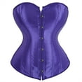thumbnail image 1 of Grebrafan Corsets Bustier à Lacets Femme Bleu Violet 4TG, 1 of 1