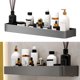 thumbnail image 4 of Estantes de almacenamiento montados en la pared para espacio de baño, estante de almacenamiento de ducha de aluminio, estante flotante para baño, gris, 30cm, una sola capa, 4 of 12