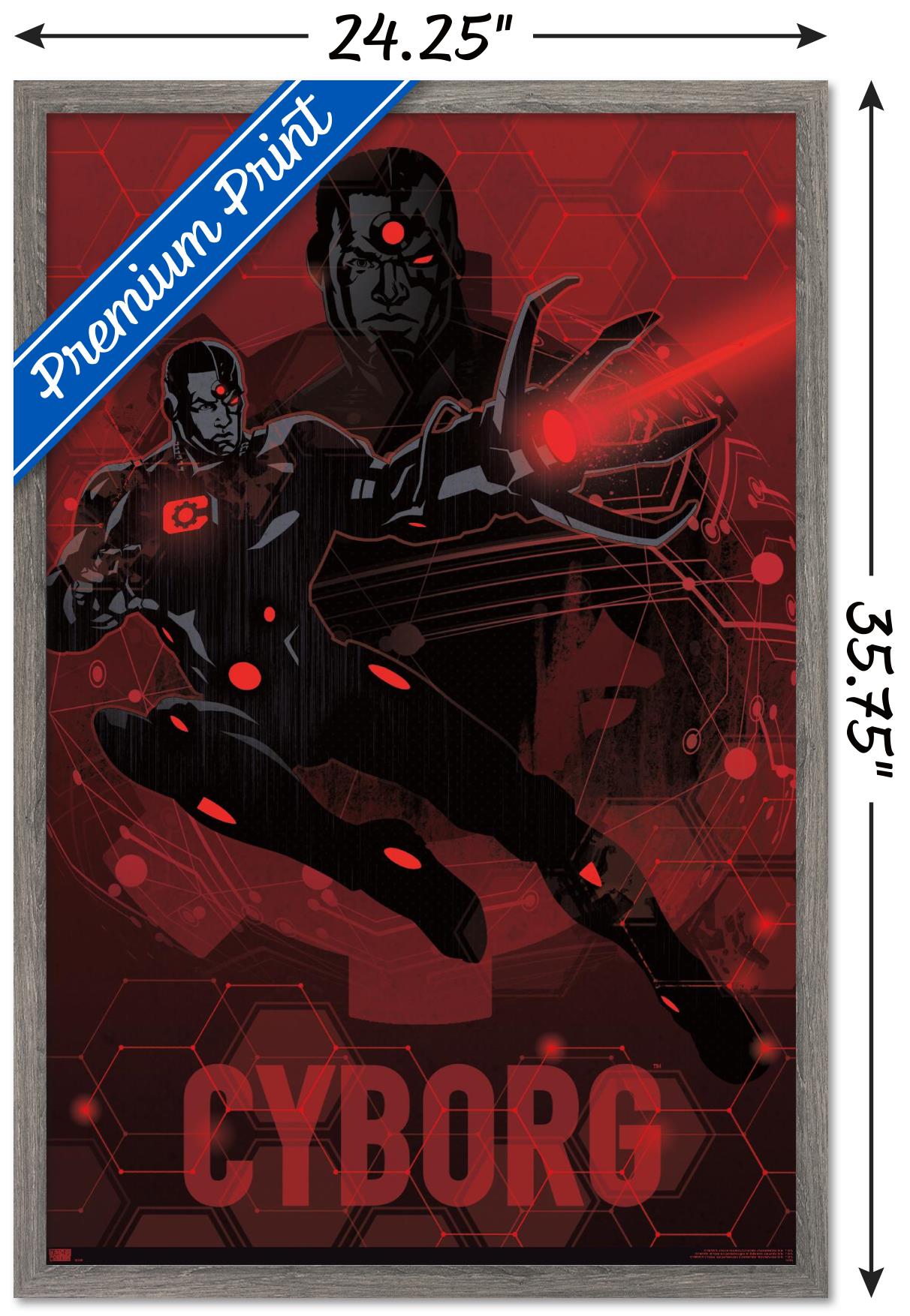 DC Comics: Dark Artistic - Cyborg Wall Poster, 22.375" x 34" Framed