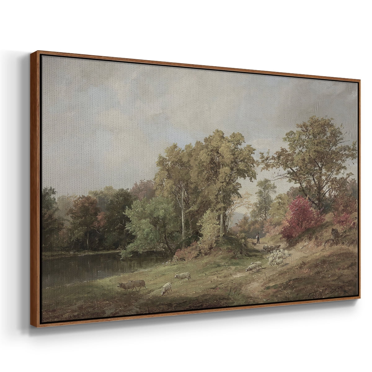 Vintage Landscape-CCCXXIII By Wexford Home Framed in Walnut Wood Gallery Wrapped Canvas 17 in. x 25 in.