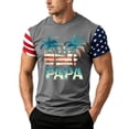 thumbnail image 2 of GrmtClth Gift for Father Summer Dad Papa Print American Flag Tops Classic Fourth Of July Patriotic Shirts Quick Dry Comfortable Short Sleeved Independence Day T-Shirt Dark Gray 3XL, 2 of 4