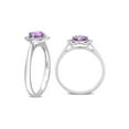 thumbnail image 3 of 5/8 Carat (Ctw) Amethyst Halo Ring with Diamonds in Sterling Silver for Women, 3 of 6