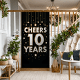 thumbnail image 2 of LUUFILx Cheers to 10 Years Backdrop Banner Anniversary Celebration Party Supplies Event Decoration Photography Props Background Stars, 2 of 8