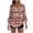 Brown #, variant on 3/4 Sleeve Tops for Women V Neck Button Down Blouse, Floral & Geometric Print Flare Sleeve Casual Loose Tunic Top with Multiple Styles Brown,S