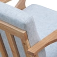 thumbnail image 5 of Omax Decor Zola Solid Wood and Fabric Accent Armchair in Oak and Light Blue, 5 of 7