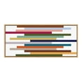 thumbnail image 2 of Kate and Laurel Sylvie Modern Color Block Stacks Framed Canvas Wall Art by The Creative Bunch Studio, 18x40 Natural,  Colorful Retro Modern Abstract Art Wall Décor, 2 of 6