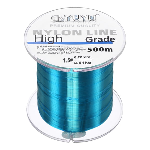 Uxcell 547Yard 6Lb Fluorocarbon Coated Monofilament Nylon Fishing Line Sky Blue
