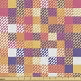 thumbnail image 1 of Abstract Fabric by the Yard, Pastel Squares in Random Colouring Mosaic Stripes Modern Details, Upholstery Fabric for Dining Chairs Home Decor Accents, Pink Apricot and Blue Violet by Ambesonne, 1 of 5