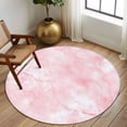 thumbnail image 2 of Large Round Rug 8Ft Washable Non-Slip, Pink Marble Circle Area Rugs for Living Room Bedroom, Modern Abstract Art Elegant Indoor Floor Mats Carpet Runner for Home Decor, 2 of 8