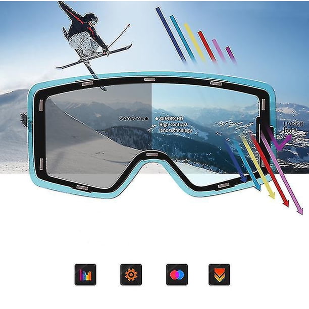 Gafas De Esquí Con Lentes Dobles Espejadas Y Antievaho, Compatibles Con Casco - Perfectas Para Nieve