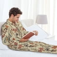 thumbnail image 6 of Pofeuu Watercolor Insects Print Men's Long Sleeve Pajama Set Pijamas Para Hombres Pijamas Para Hombres Mens Pajamas Set-XX-Large, 6 of 7