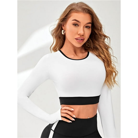 Seamless gym tight active stretch women sports bra training long-sleeved outfit workout yoga top