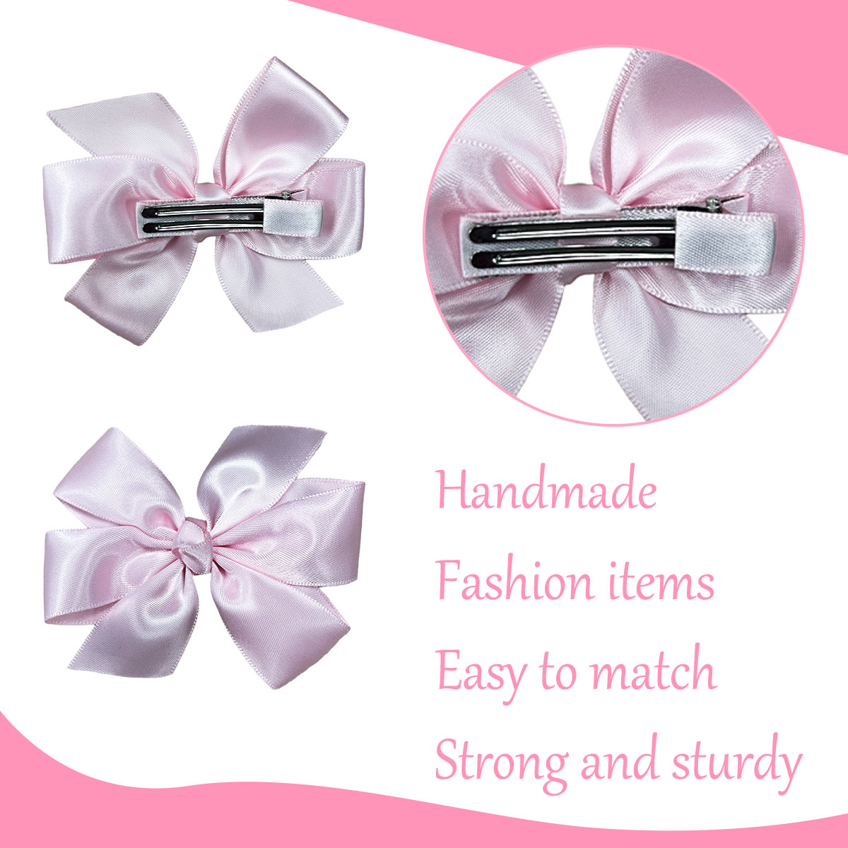 JoyBowie 12+12 Pack Small Ruffled Hair Bows & Satin Hair Bows, Alligator Clips for Girls