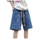 thumbnail image 5 of Puntoco Shorts Hombre Casuales Playa Liso Moda,Pantalones Cortos De Corte Clásico Para Hombre，Pantalones De Algodón Y Lino De Moda Casual De Color Sólido De Verano Para Hombres Blanco L, 5 of 5