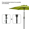 thumbnail image 6 of Sonerlic 7.5ft Round Outdoor Patio Shade Umbrella with Steel Frame for Yard, Garden,Poolside and Deck, Lemon Green, 6 of 7