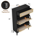 thumbnail image 4 of Ourlova Armoire à Chaussures en Rotin avec 2 Tiroirs Basculants et 1 Tiroir Support Libre Armoire de Rangement pour Chaussures avec Tablette Réglable à 3 Positions Armoire à Chaussures Étroite pour Entrée Ou Véranda, 4 of 8