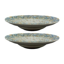 Luca Mosaic Matte dia.10.75" h:2.25" 16 oz. Round Decorated Porcelain Bowl (Set of 2)