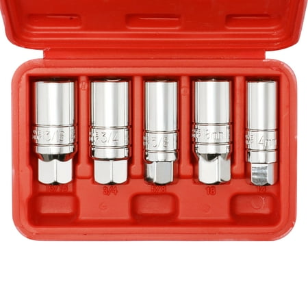 CASOMAN 3/8 inch Drive Spark Plug Socket Set, 6-Point, 5/8-inch, 3/4-inch, 13/16-inch, 14mm, 18mm, 5-Piece Set