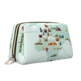 thumbnail image 2 of Naloa World Travel Map Leather Makeup Bag for Purse Travel, Portable Small Cosmetic Organizer for Women and Girls, Make up Bag with Zipper, 2 of 8