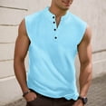thumbnail image 2 of JTieacloth High Neck Tops for Men Men's Sleeveless Tank Top Casual Breathable Comfortable Loose Fit Button Down Summer Workout Gym Outdoor Hiking, 2 of 5