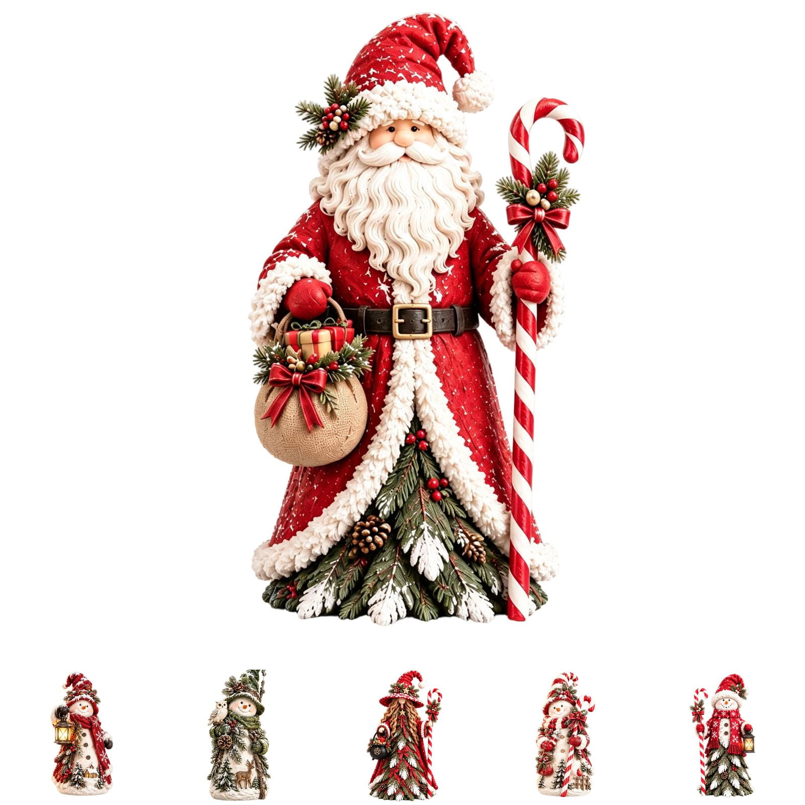 Christmas Santa Table Decoration Crafted Holiday Figurine for Tiered Tray Arrangement Seasonal Home Styling Family Christmas Party Decor Christmas Decorations