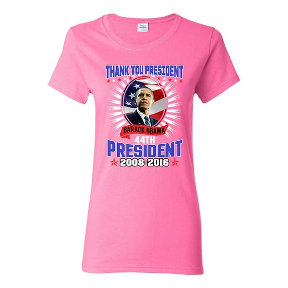 Ladies Thank You President Barack Obama 44th President USA Flag DT T-Shirt Tee