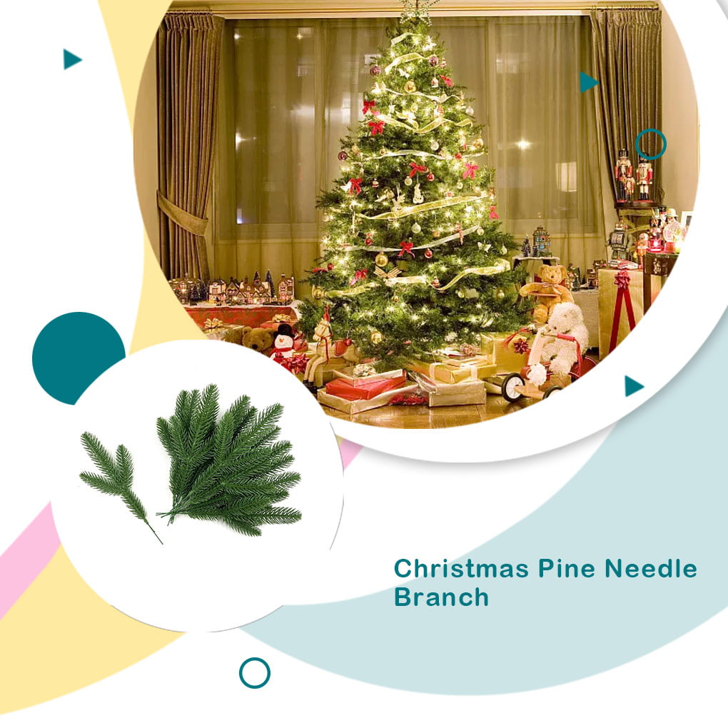 30pcs Christmas Pine Needles Artificial Pine Branches Pine Twigs