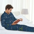 thumbnail image 6 of Naloa Shark Men’s Pajamas Set - Long Sleeve Button Down Sleep Shirt and Pajama Bottoms Sleepwear Set-X-Large, 6 of 7