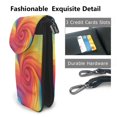thumbnail image 2 of Cross-Body Bag Flip Phone Bag 7.6inx4.9in Durable Waterproof Pu Leather Small Size But Spacious Magnet Button Red Tie Dye Background Rainbow Colors (2), 2 of 5
