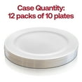 thumbnail image 5 of Smarty 6" White with Silver Edge Rim Plastic Pastry Plates 120ct, 5 of 7