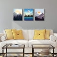 thumbnail image 5 of Wall Art for living room Canvas Prints Artwork bathroom Wall Decor Abstract Sunrise and Sunset scenery Picture Watercolor painting 3 Pieces Framed bedroom wall decorations Office Works Home Decor, 5 of 6