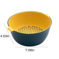 thumbnail image 3 of Double Layer Plastic Washing Basin, Kitchen Basket, Durable Plastic, 2-tier Draining Colander, for Washing Fruits and Vegetables, for Organizing Laundry, for Pantry Storage, Blue, by FAJHHA, 3 of 7