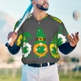 thumbnail image 4 of Fotbe Spring St Patrick’S Day Irish Gnomes Baseball Jersey Shirt for Men and Women, Casual Short Sleeves Button Down T-Shirt-XX-Large, 4 of 9