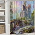 thumbnail image 6 of JEUXUS Beautiful Castle Backdrop Washable Dreamy Princess Castle Home Bathtubs Bathroom Curtain Decoration White, 6 of 7