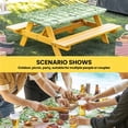 thumbnail image 6 of Spring Plants Table Cloths for 8 Foot Rectangle Tables, Watercolor Birds Leaves Flowers Green Plaid Patio Waterproof Elastic Fitted Tablecloths, Washable Rectangular Table Cover for Camping, 6 of 8