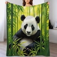 thumbnail image 4 of NIANHE Panda bear bamboo trees gras blanket, comfortable and soft, warm casual blanket, printed design, winter sofa dormitory home decoration, must-have travel product. Size is 50x60 inches., 4 of 9