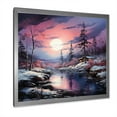 thumbnail image 5 of Designart "Winter Scenery With Aurora Borealis I" Aurora Borealis Picture Framed Wall Art Prints, 5 of 5
